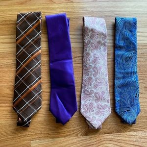 Geoffrey Beene Designer Men’s Silk Tie Lot of 4